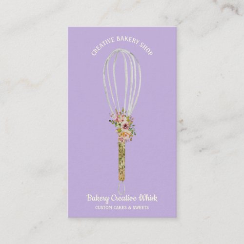 Cooking Whisk logo pastry purple Business Card