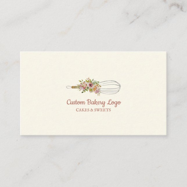 Cooking Whisk Pastry Chef Business Card (Front)