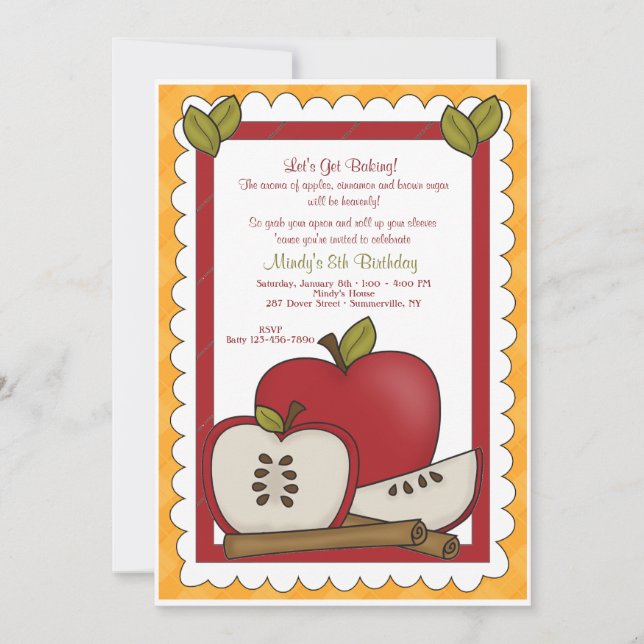 Cooking With Apples Invitation (Front)