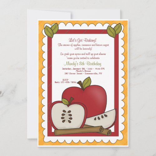 Cooking With Apples Invitation