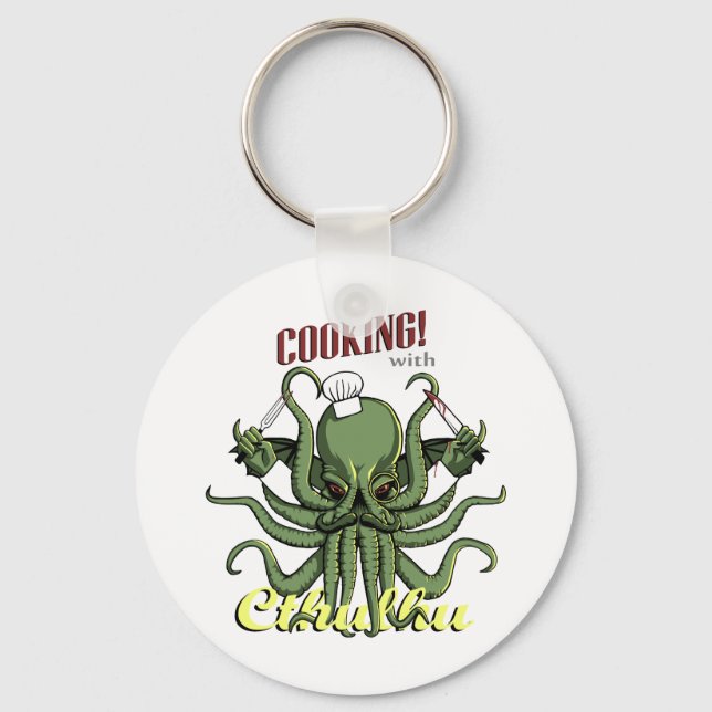 Cooking with Cthulhu Keychain (Front)
