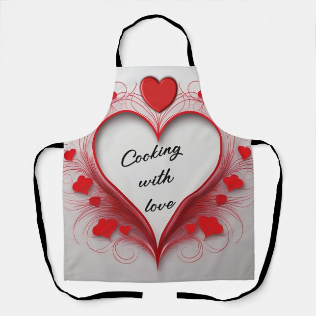 Cooking with Love All-Over Print Apron (Front)
