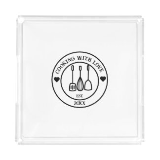 Cooking with love custom year awesome useful gifts acrylic tray