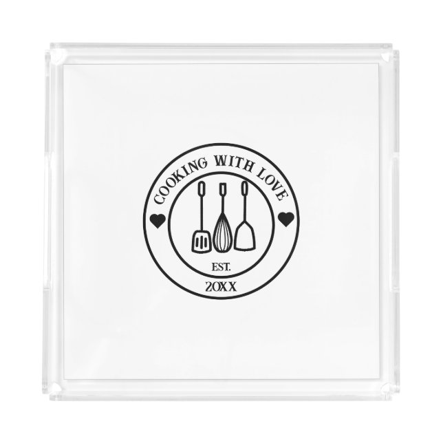 Cooking with love custom year awesome useful gifts acrylic tray (Front)
