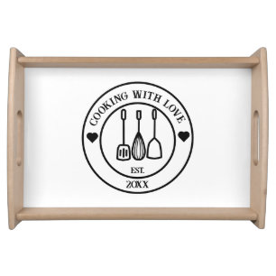 Cooking with love custom year awesome useful gifts serving tray