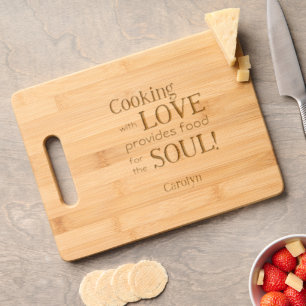 Cooking With Love Etched Wooden Cutting Board