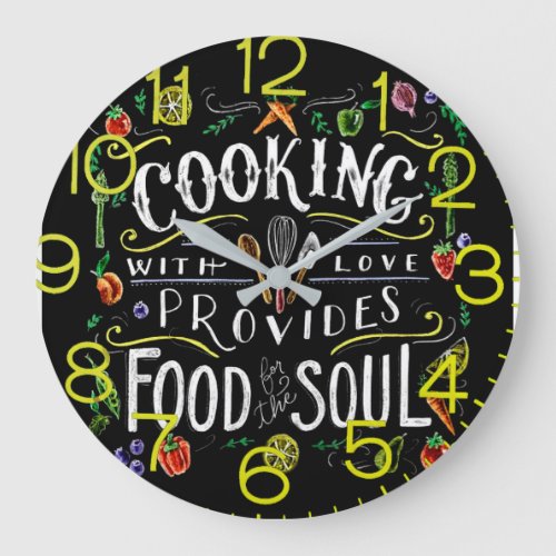 Cooking With Love Kitchen Wall Clock