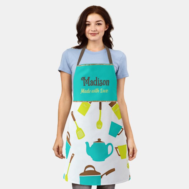 Cooking with Love TEMPLATE,  Apron (Worn)