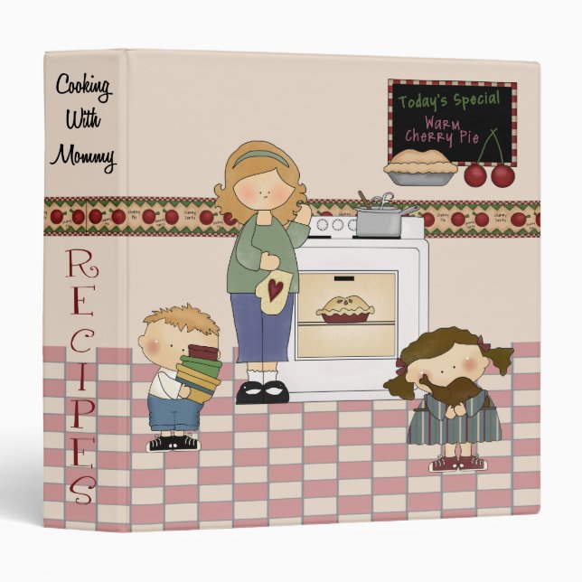 Cooking With Mommy Recipe Notebook Binder (Front/Spine)