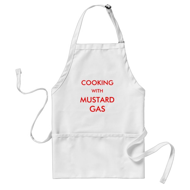 COOKING, WITH, MUSTARD, GAS ADULT APRON (Front)