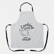 cooking with sass apron soft grey