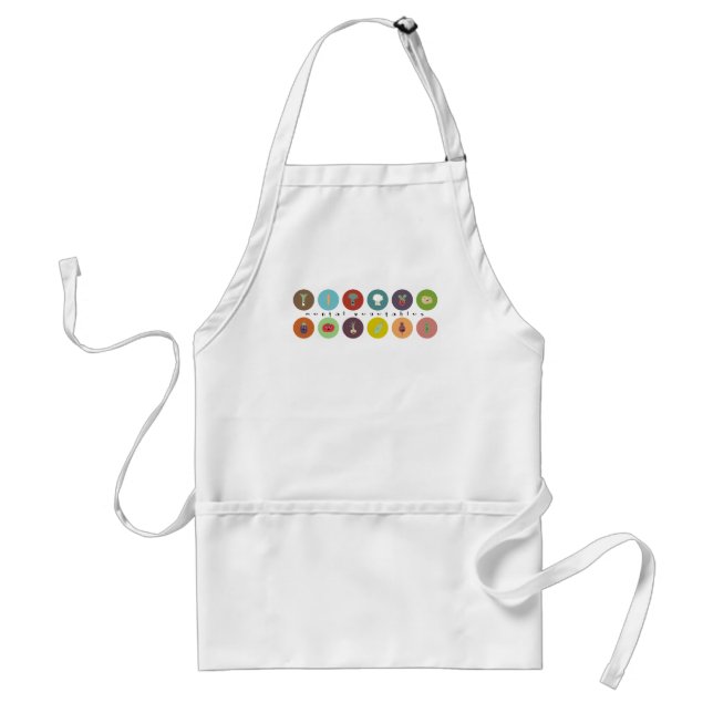cooking with the mental vegetables adult apron (Front)