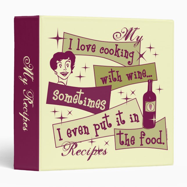 Cooking With Wine 1.5" Recipe Binder (Front/Spine)