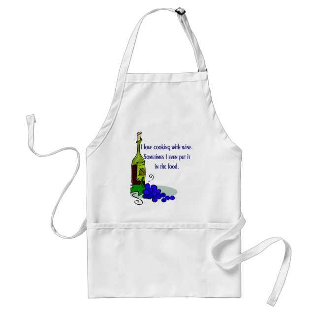 Cooking With Wine Adult Apron (Front)