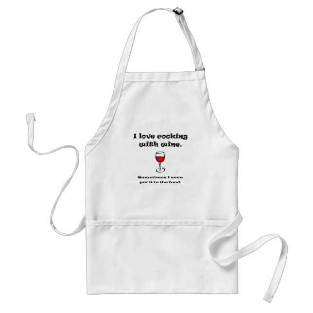 Cooking With Wine Adult Apron (Front)