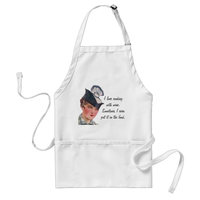 Cooking with Wine Adult Apron (Front)