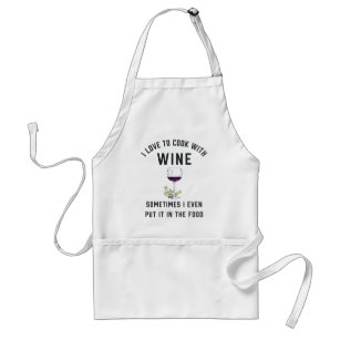 Cooking with Wine   Funny Wine Lovers Adult Apron