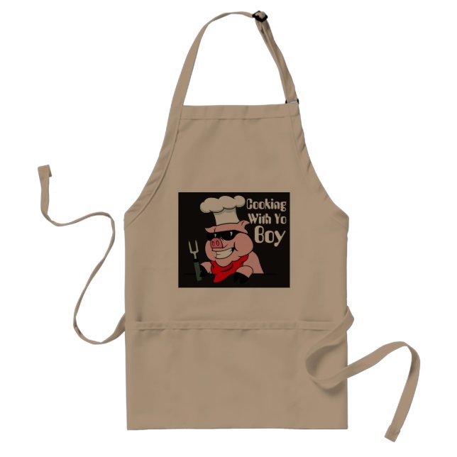 Cooking With Yo Boy Apron. Adult Apron (Front)