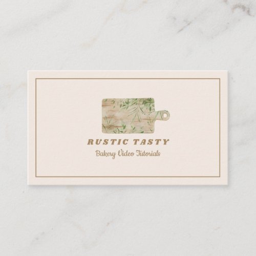 Cooking Wooden Rustic Bakery Cutting Board Logo Business Card