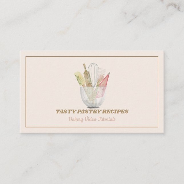 Cooking Wooden Rustic Bakery home made Business Card (Front)