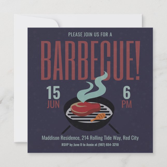 Cookout Barbecue Party Invitation (Front)
