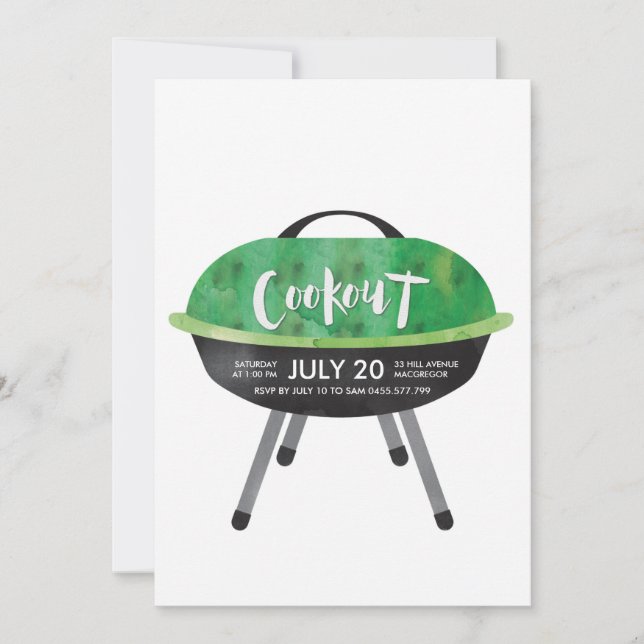Cookout BBQ Party Invitation (Front)