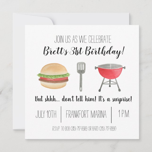 Cookout Birthday Invitation (Front)
