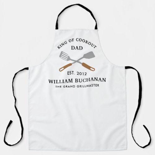 Cookout Dad BBQ Grill Chef Any Color Custom Apron