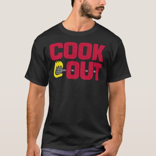 Cookout _ Vintage Chalk Texture _ Red Amp Gray   T_Shirt