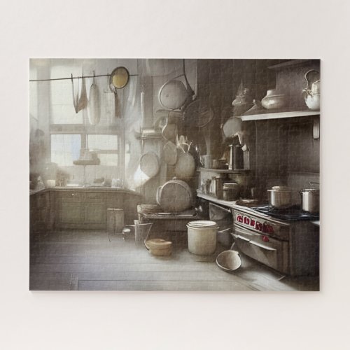 Cooks Kitchen Scene Digital Art   Jigsaw Puzzle
