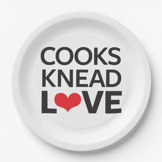 Cooks Knead Love Paper Plates (Front)