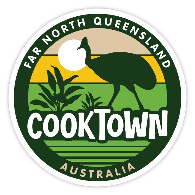 Cooktown, Queensland Australia Sticker (Cooktown Far North Queensland, Australia Retro Round Sticker)