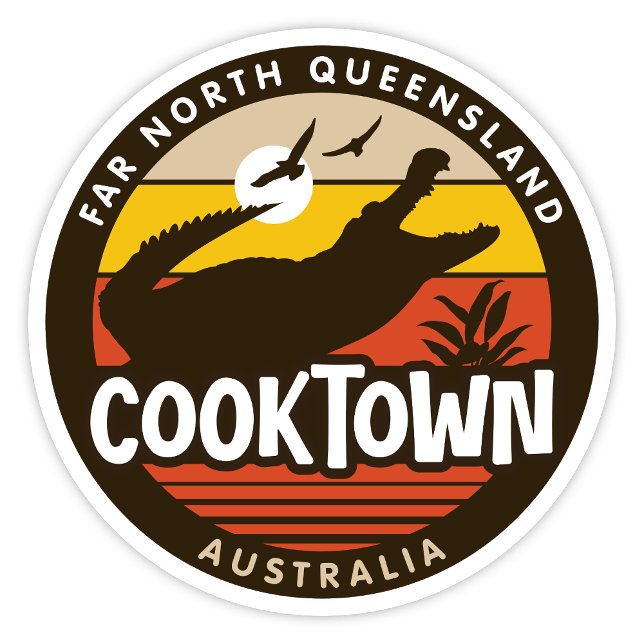 Cooktown, Queensland Australia Sticker (Cooktown Far North Queensland, Australia Retro Round Sticker)