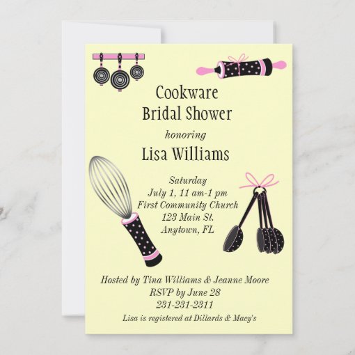 Cookware Bridal Shower Invitation Zazzle