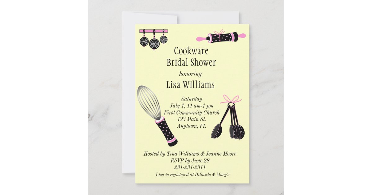 Cookware Bridal Shower Invitation Zazzle