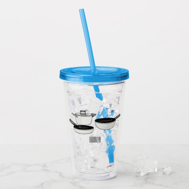 Cookware sets cartoon illustration acrylic tumbler (Front Ice)