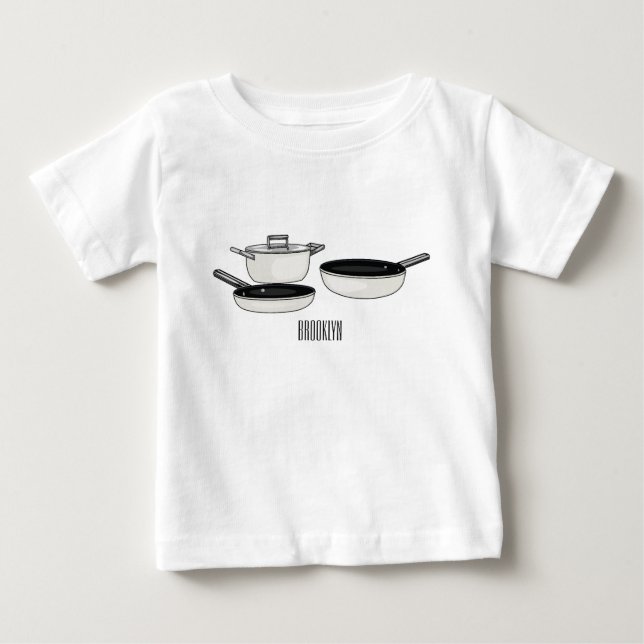Cookware sets cartoon illustration baby T-Shirt (Front)