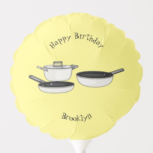 Cookware sets cartoon illustration balloon