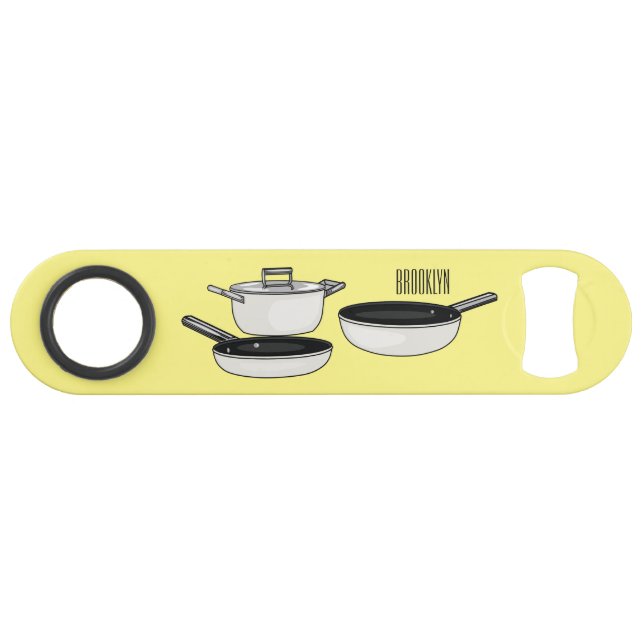 Cookware sets cartoon illustration bar key (Front (Horizontal))