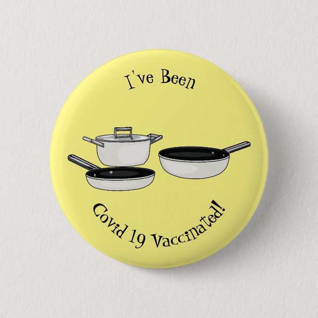 Cookware sets cartoon illustration button (Front)