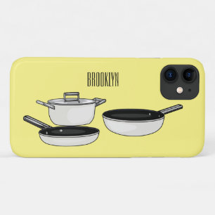 Cookware sets cartoon illustration iPhone 11 case