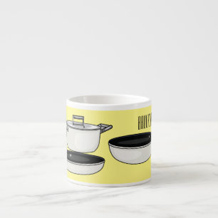 Cookware sets cartoon illustration espresso cup