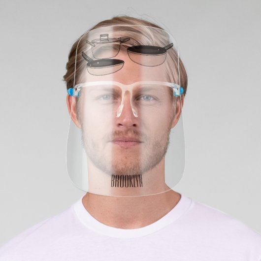 Cookware sets cartoon illustration face shield (Insitu)