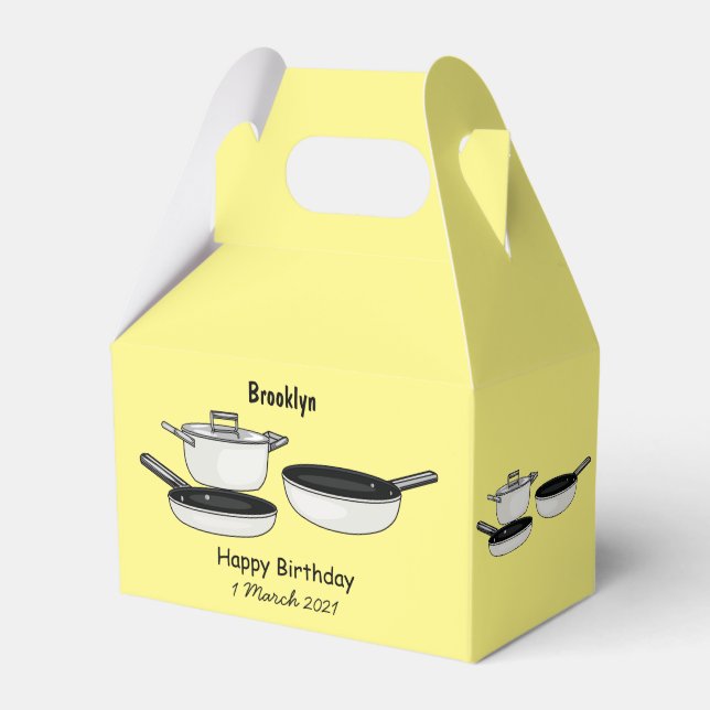 Cookware sets cartoon illustration favor boxes (Front Side)
