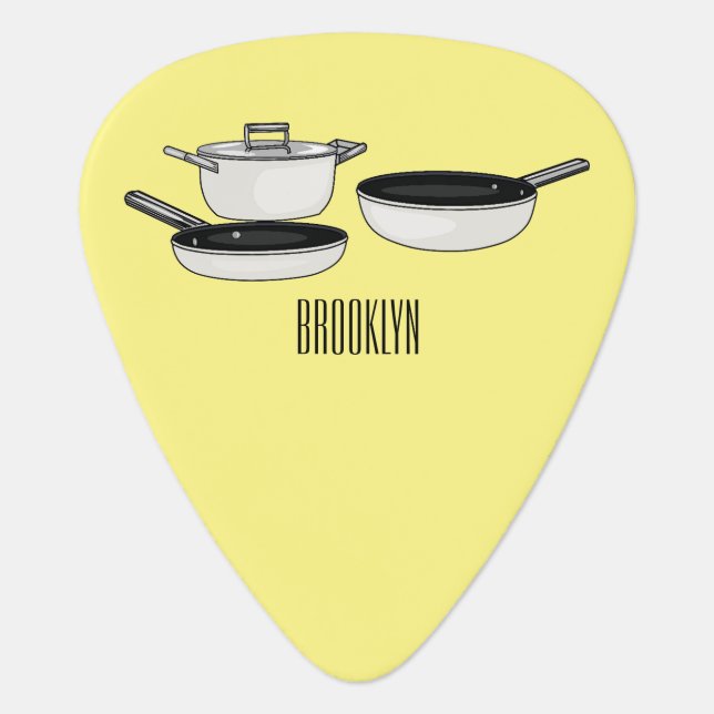 Cookware sets cartoon illustration guitar pick (Front)