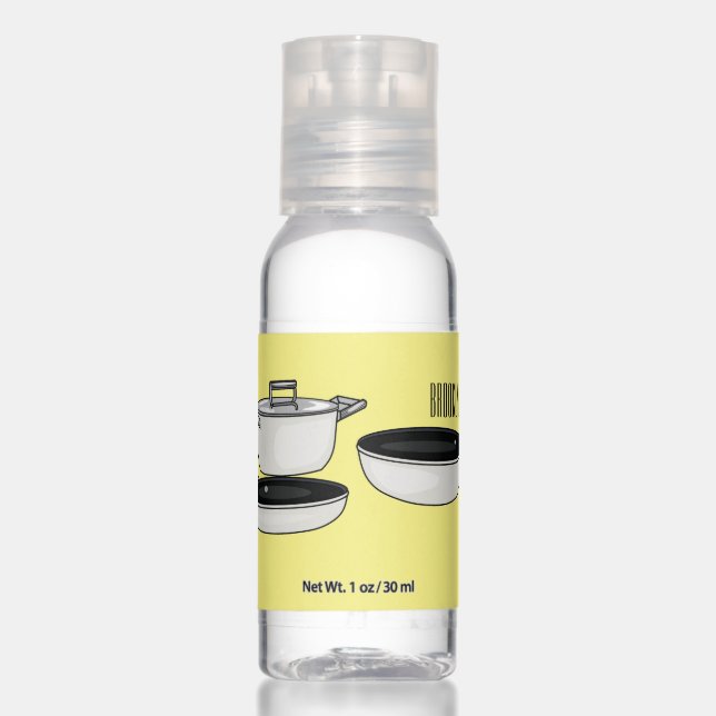 Cookware sets cartoon illustration hand sanitizer (Front)