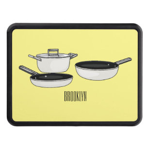 Cookware sets cartoon illustration hitch cover