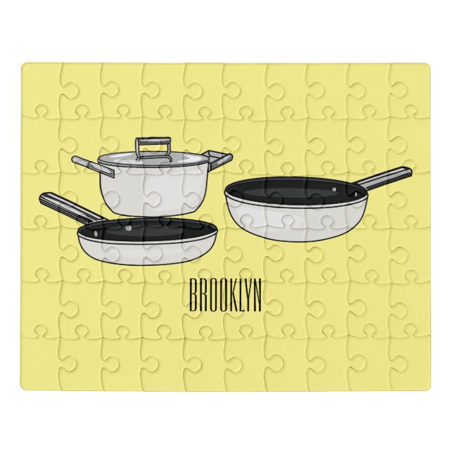 Cookware sets cartoon illustration jigsaw puzzle (Puzzle Horizontal)