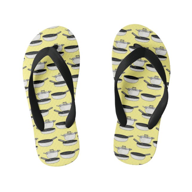 Cookware sets cartoon illustration kid's flip flops (Footbed)