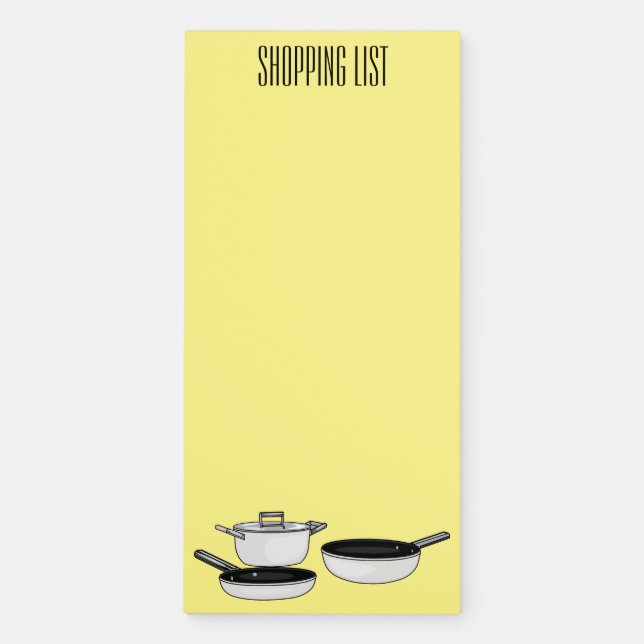 Cookware sets cartoon illustration magnetic notepad (Front)